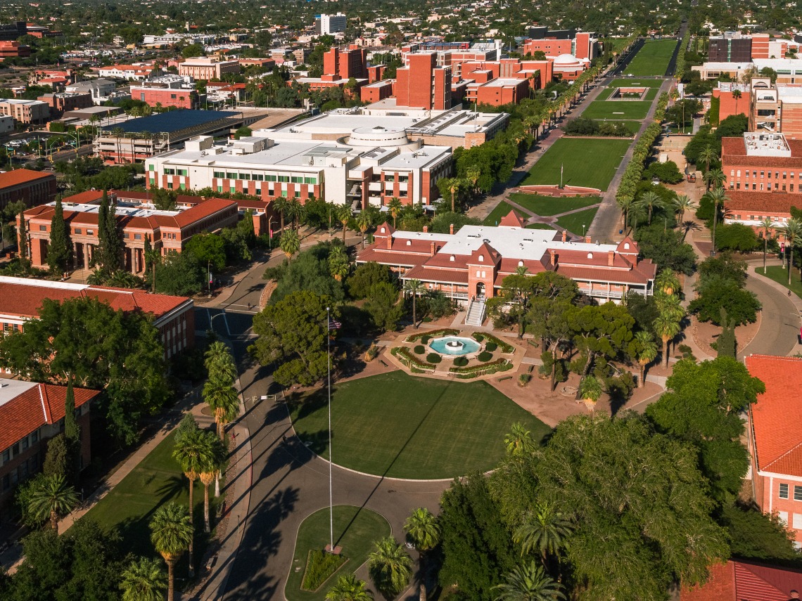 Aerial of Old Main and Campus