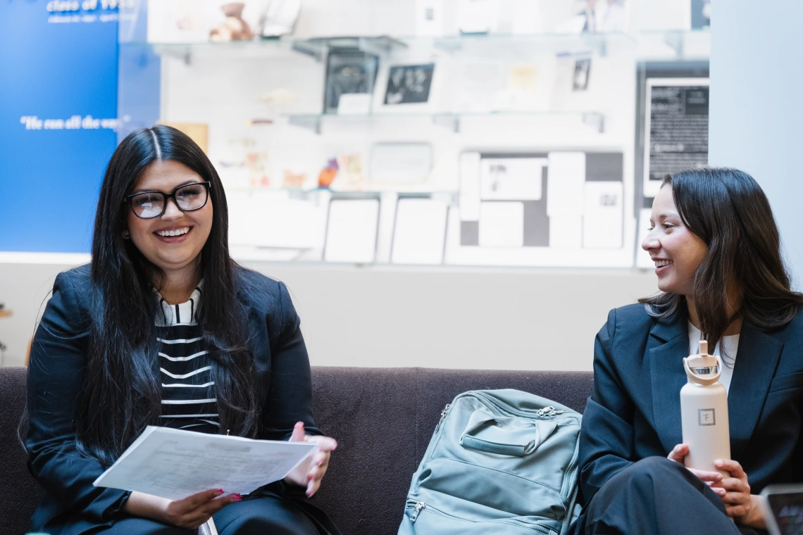 Students preparing for interview