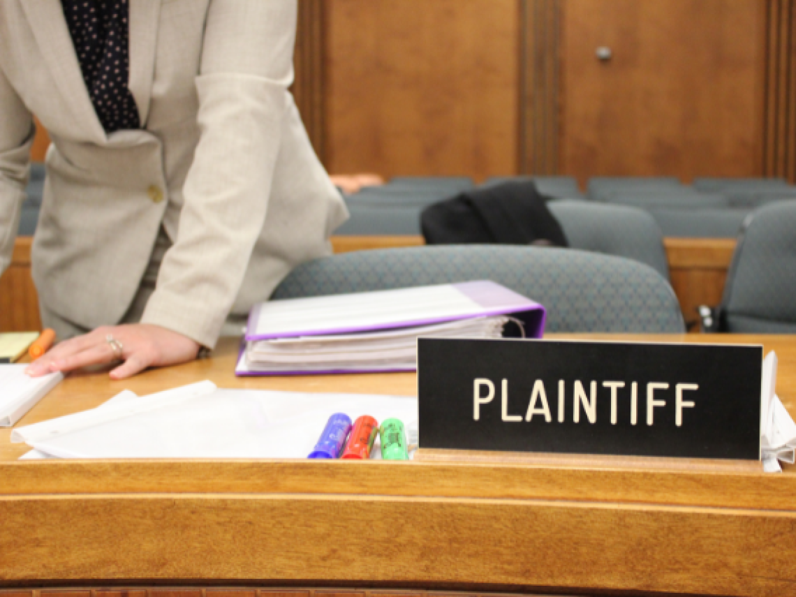 Plantiff in court