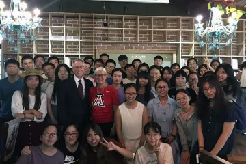 Glennon with students Glennon with students
